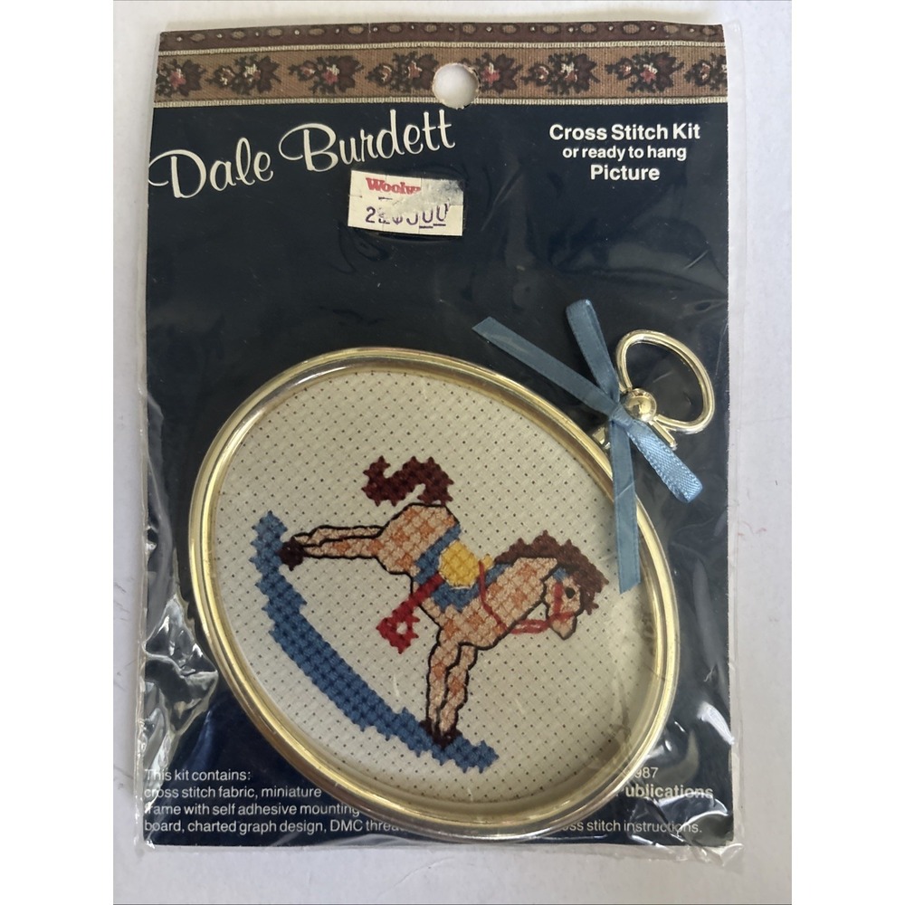 Vintage 1987 Dale Burdett CM 825 Cross Stitch Kit Make Mine Rocking Horse NOS